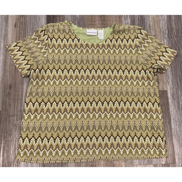 Alfred Dunner Womens Zigzag Pattern Short Sleeve Knit Top Lined Multicolor Sz XL - Picture 5 of 14